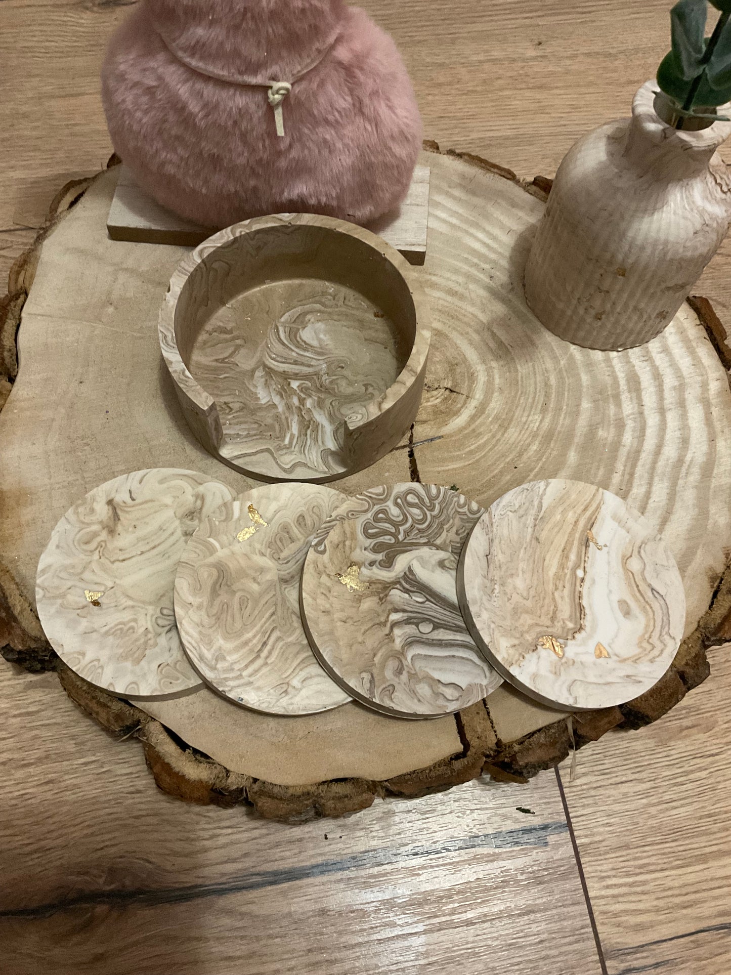 Dessous de verre en jesmonite