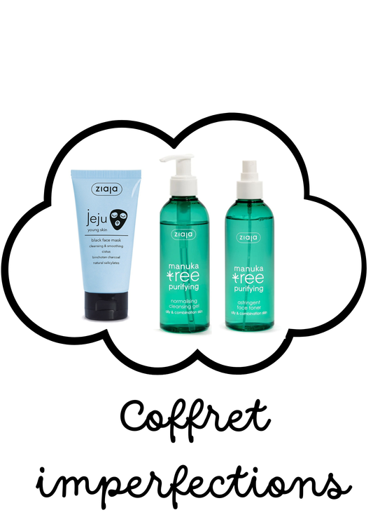 Coffret peaux à imperfections - Gel nettoyant + Lotion + masque purifiant au charbon