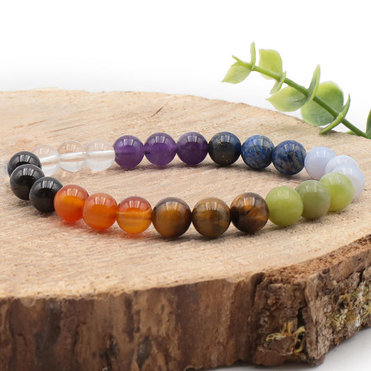 Le bracelet boule 8mm 7 chakras A
