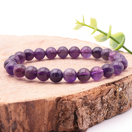 Le bracelet Améthyste boule 8mm AA