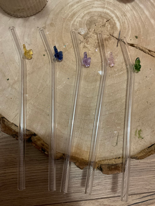 Les pailles en verre « papillon »