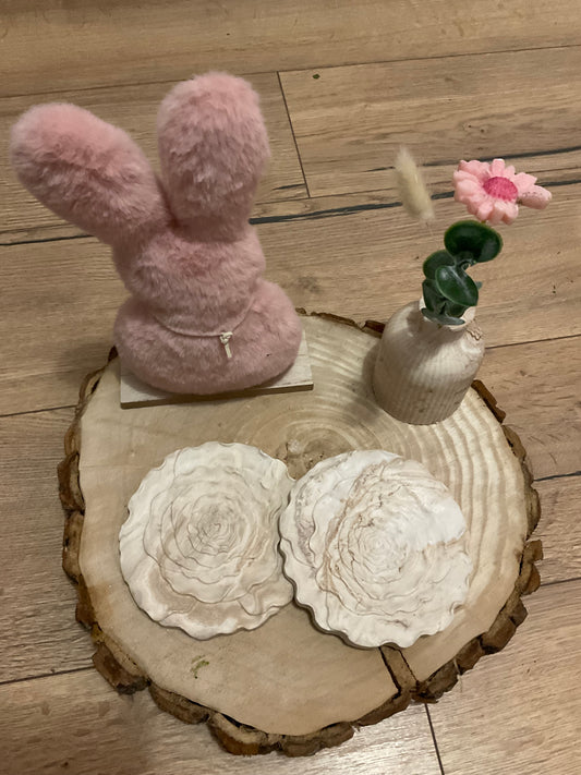 Plateau rose en jesmonite